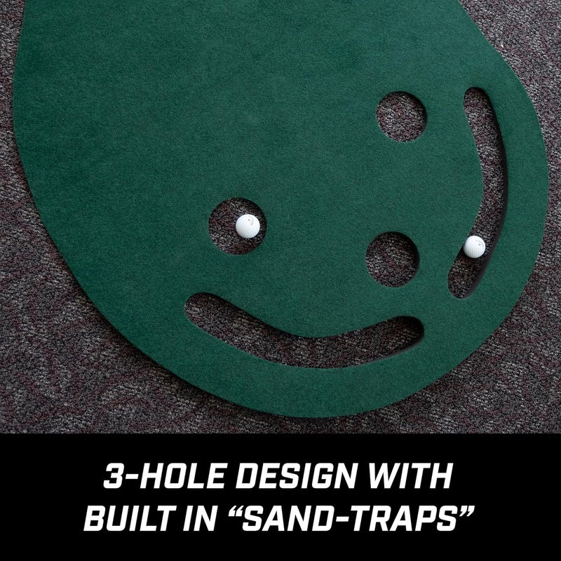 Izzo Golf 3' x 9' Three-Hole Putting Mat - Indoor Putting Training Aid - Image 5
